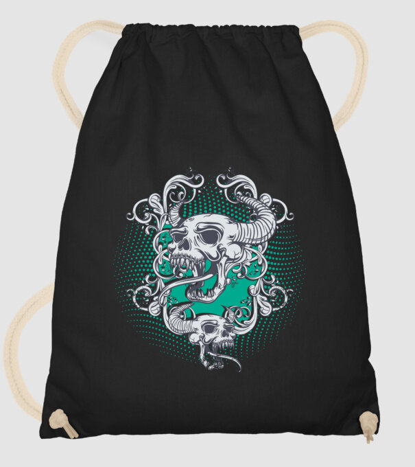 Vintage Craniu model negru pe tricou