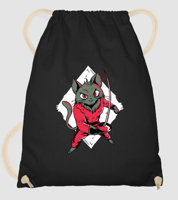 Pisică Scrimă model negru pe tricou