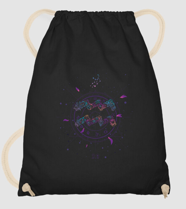 Aquarius Zodiac model negru pe tricou