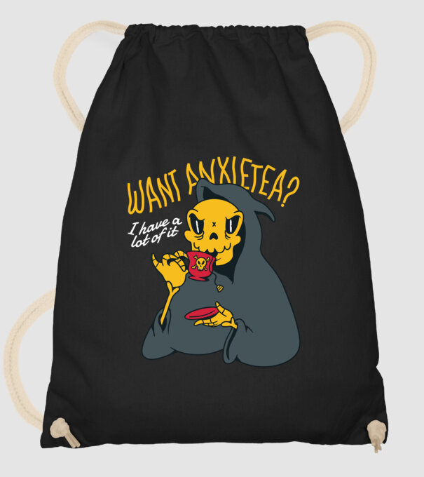 Want Anxietea? model negru pe tricou