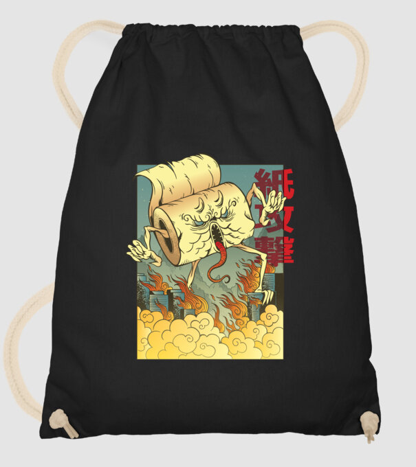 Monstru hârtie igienică model negru pe tricou
