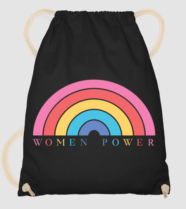 Women Power Curcubeu Ziua Femeii model negru pe tricou