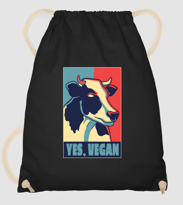 Yes, Vegan model negru pe tricou