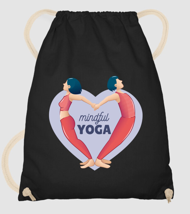 Dragoste Yoga - tricou Yoga model negru pe tricou