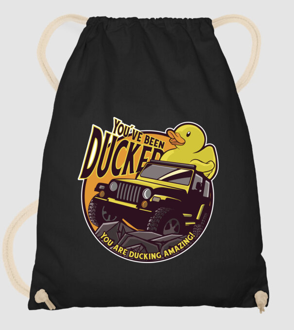 'You''ve been ducked - Off road SUV' model negru pe tricou