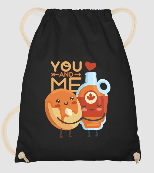 'You and Me tricou cuplu pentru Valentine''s Day' model negru pe tricou
