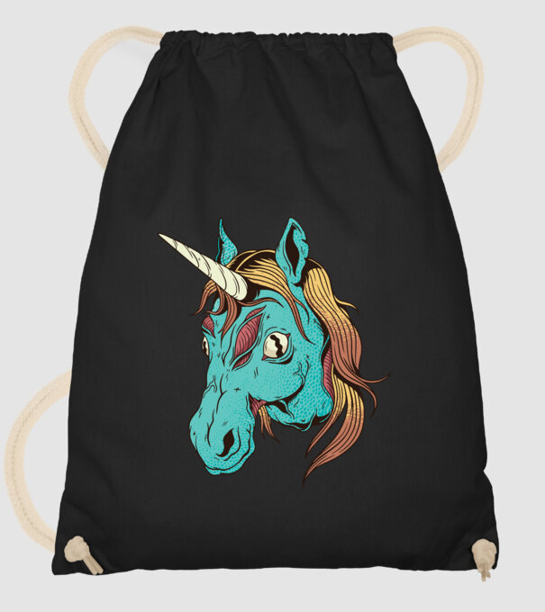 Unicorn Zombie model negru pe tricou