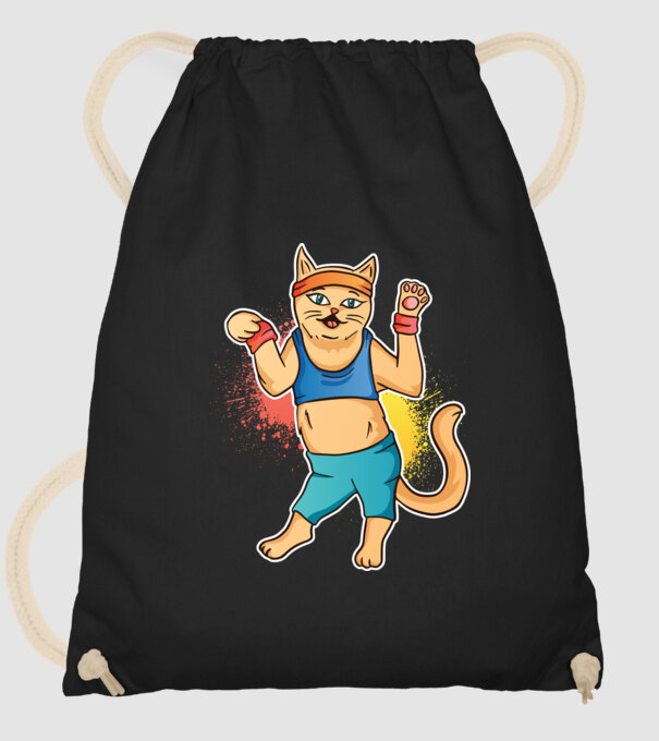Zumba Pisică antrenament model negru pe tricou