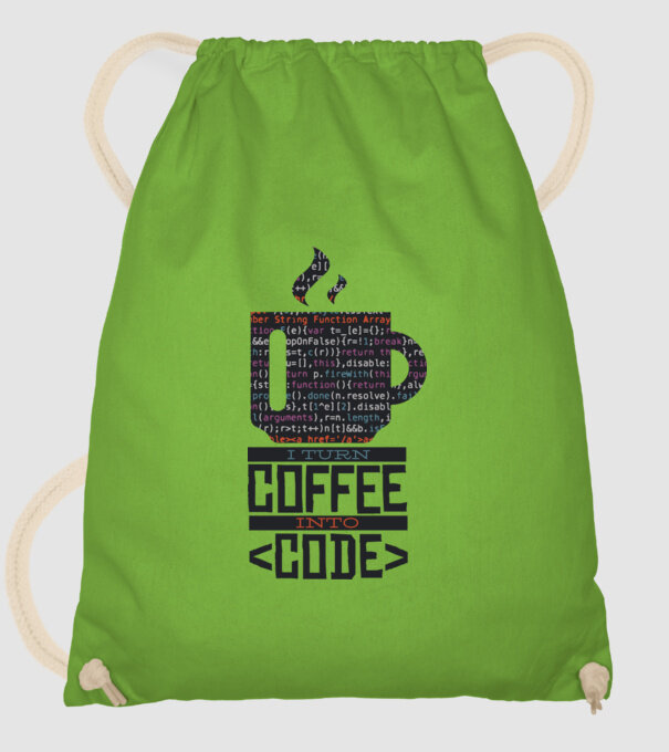 Transform cafeaua în cod - tricou programator model verde de măr pe tricou