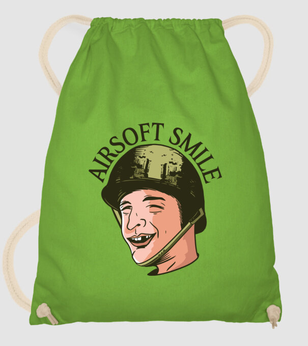 Zâmbet Airsoft model verde de măr pe tricou