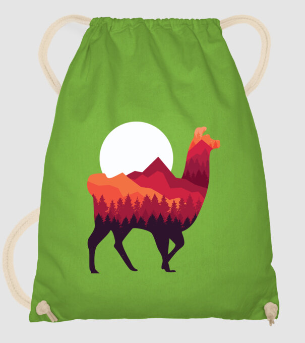 Pădure Alpaca model verde de măr pe tricou