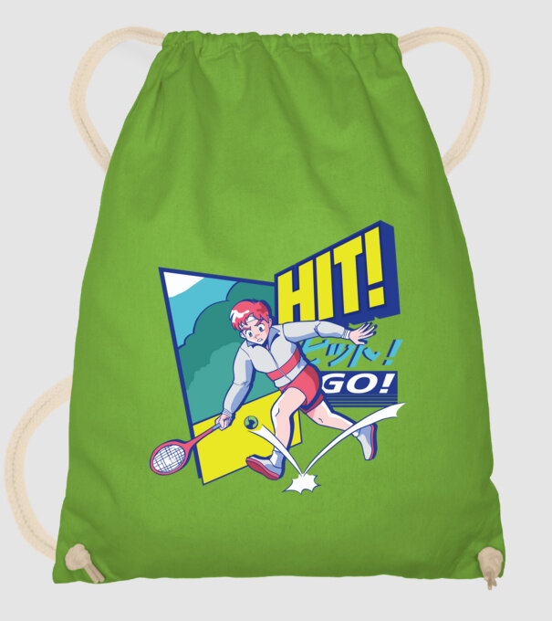 Anime Jucător de tenis băiat model verde de măr pe tricou