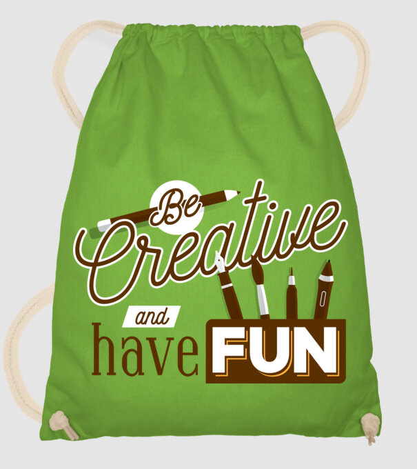 Be creative and have fun model verde de măr pe tricou