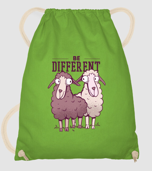 Be different - Fii diferit model verde de măr pe tricou