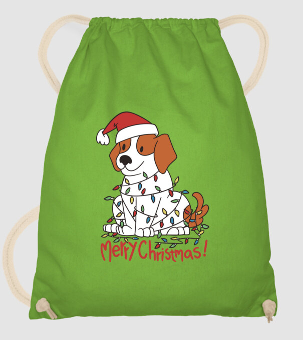 Beagle Crăciun Fericit! model verde de măr pe tricou