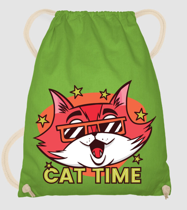 Cat Time Momentul pisicii model verde de măr pe tricou