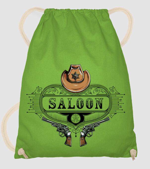 Cowboy saloon western model verde de măr pe tricou