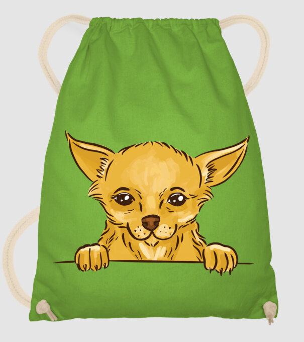 Cap de Chihuahua model verde de măr pe tricou