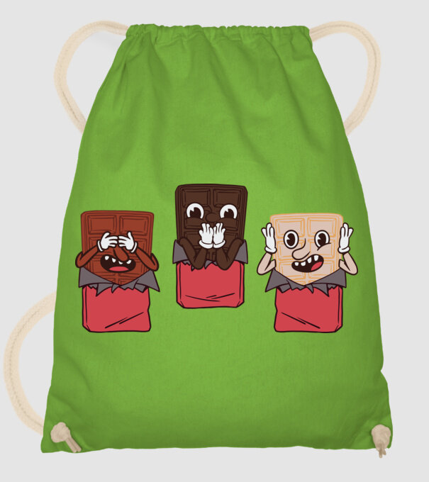 Trio de ciocolată model verde de măr pe tricou