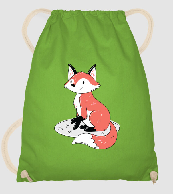 Vulpe drăguță model verde de măr pe tricou