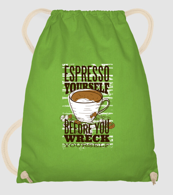 Espresso Yourself cu Cafea model verde de măr pe tricou