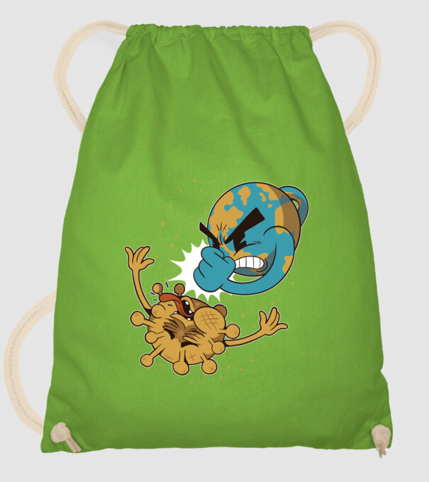 Pământ vs Coronavirus model verde de măr pe tricou