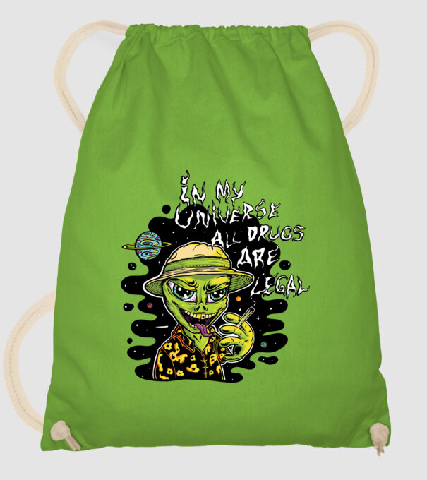 Alien drogat model verde de măr pe tricou