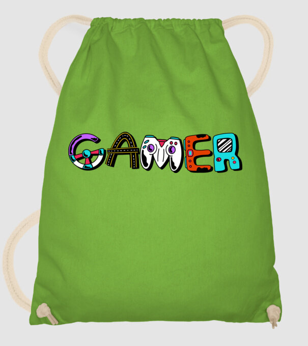 Inscripție Gamer model verde de măr pe tricou