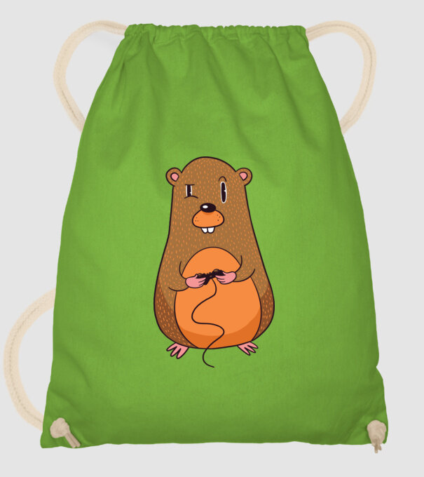 Hamster Gamer model verde de măr pe tricou