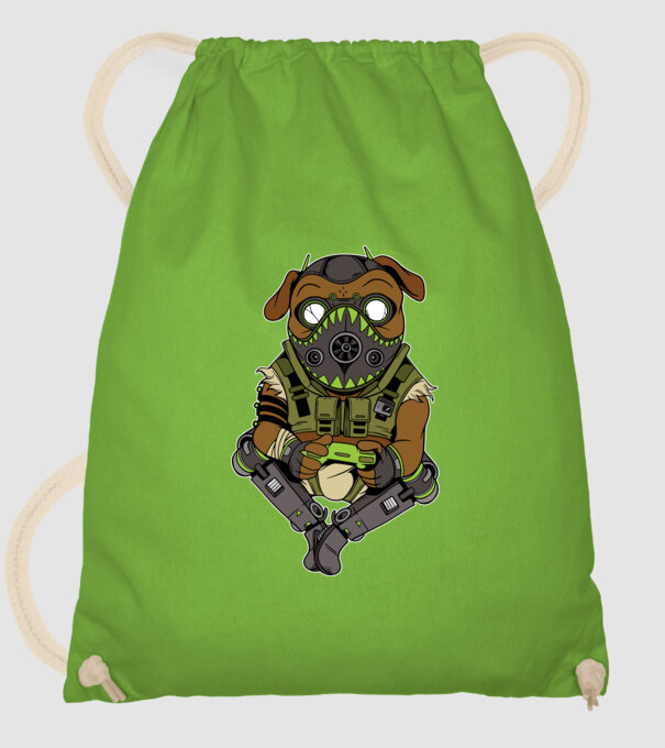 Mops Gamer model verde de măr pe tricou