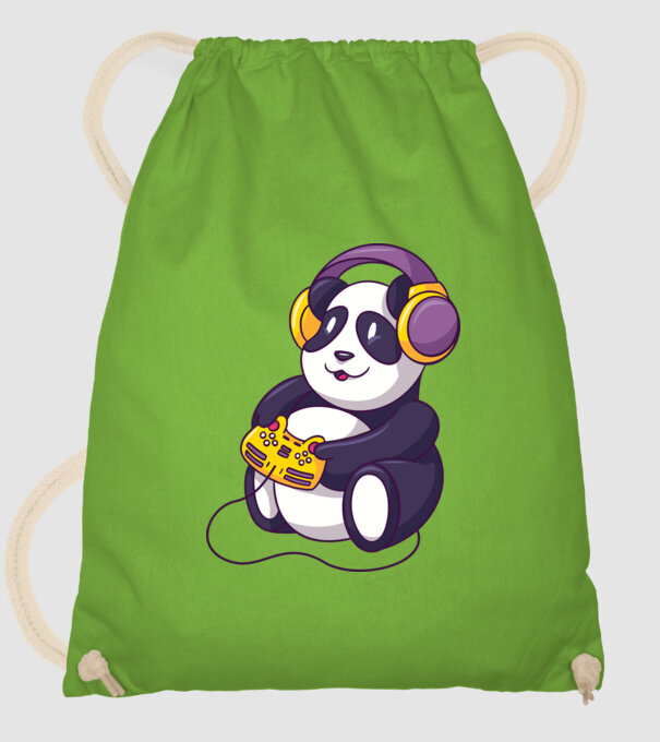 Gamer Panda model verde de măr pe tricou