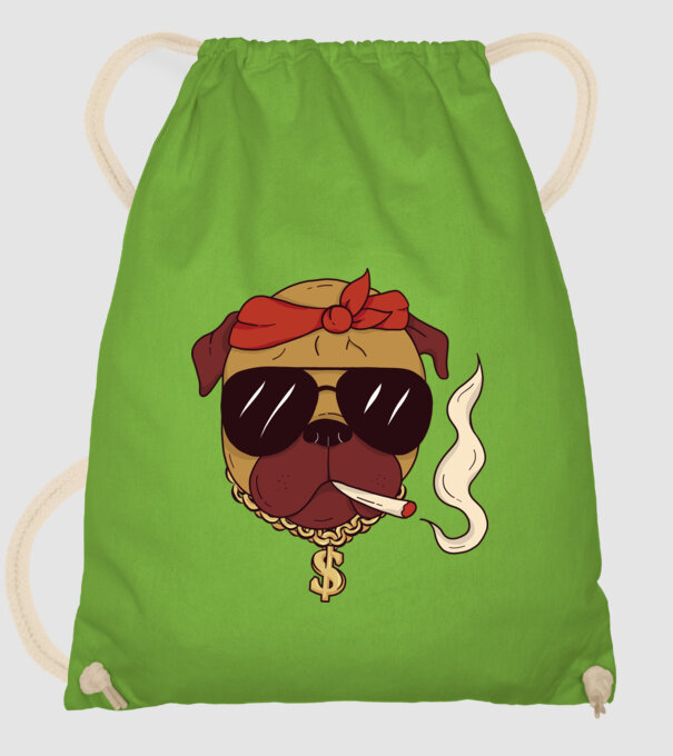 Rapper Gangster Mops model verde de măr pe tricou