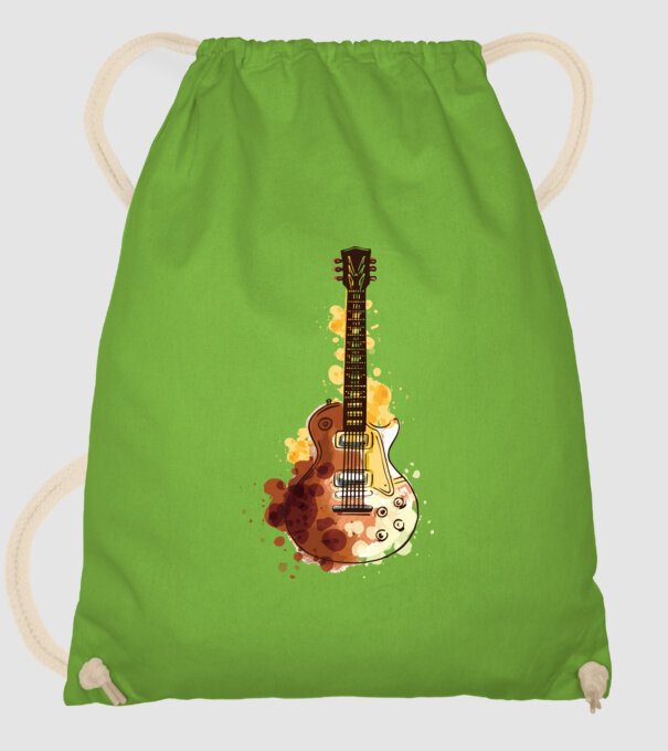 Chitara Pictură model verde de măr pe tricou