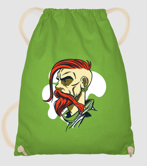 Barbă Hipster model verde de măr pe tricou