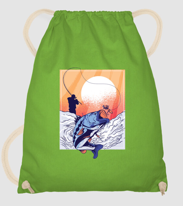 Tricou Pescar Retro model verde de măr pe tricou