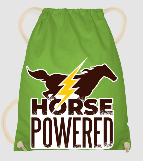 Horse Powered Cal-putere tricou călăreț model verde de măr pe tricou
