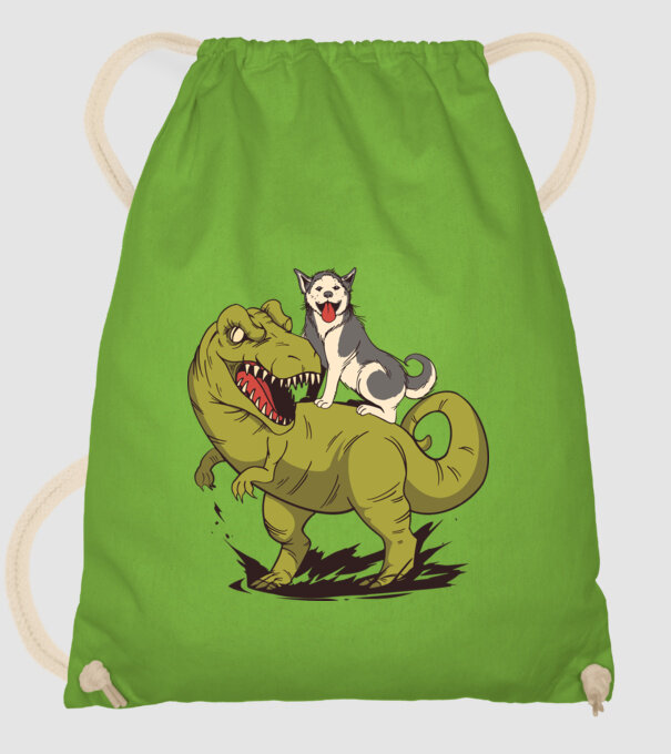 Dinozaur Husky model verde de măr pe tricou