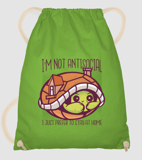 'I''m not antisocial, I just prefer to stay at home' model verde de măr pe tricou