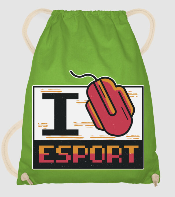 I love Esport model verde de măr pe tricou