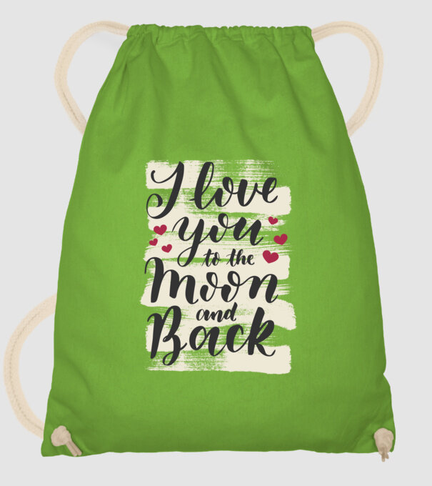 'I love you to the moon and back tricou drăguț Valentine''s Day' model verde de măr pe tricou