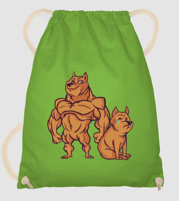 Câine musculos model verde de măr pe tricou