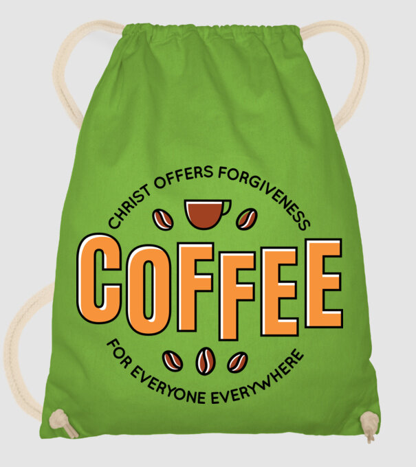 Cafea Iertare model verde de măr pe tricou