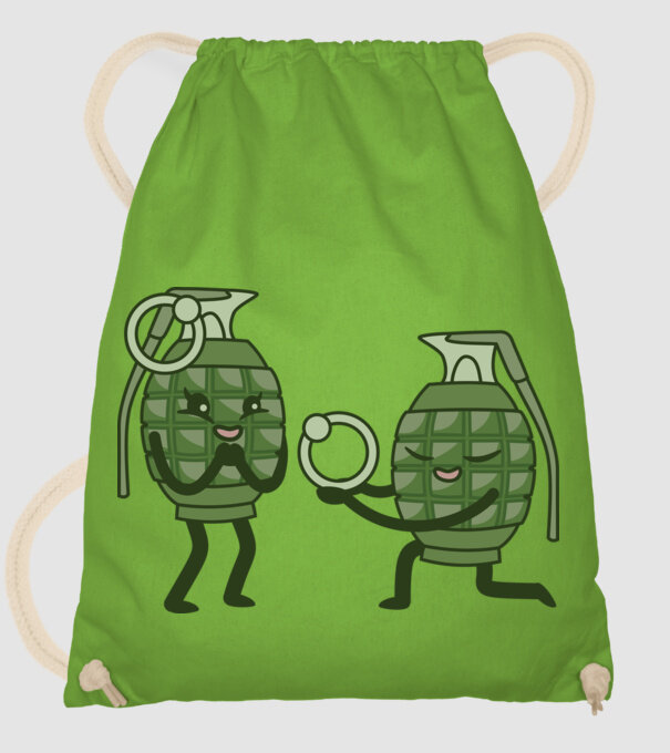 Grenadă de mână Cerere în căsătorie Dragoste model verde de măr pe tricou