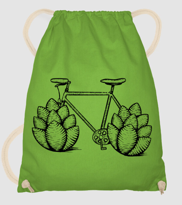 Bicicletă Hamei model verde de măr pe tricou