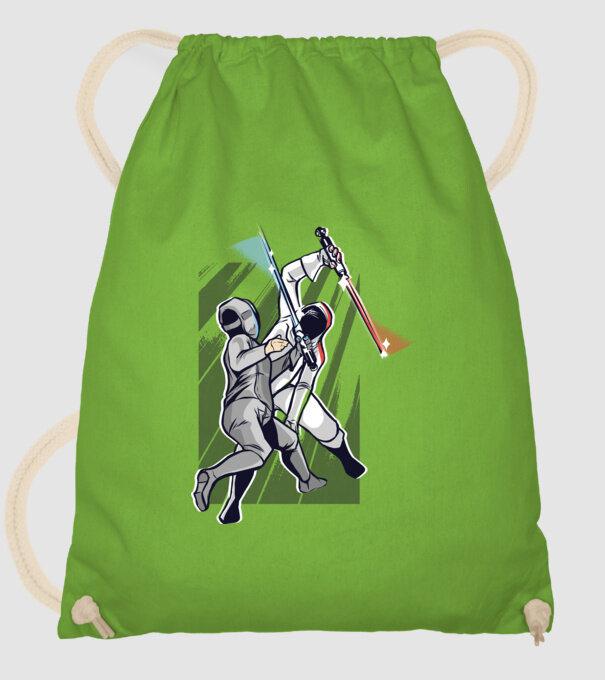 Sabie laser scrimă model verde de măr pe tricou