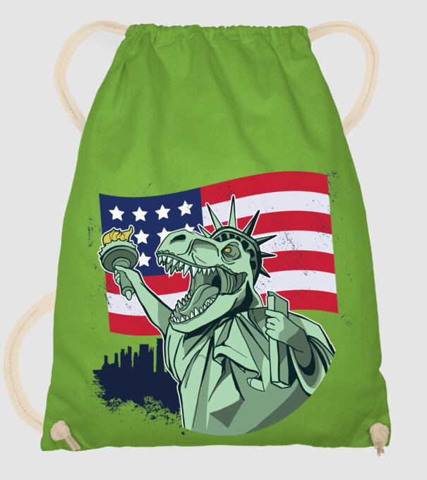 Liberty-Rex SUA Dinozaur model verde de măr pe tricou