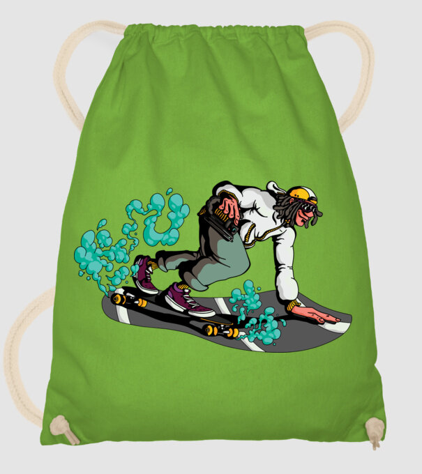 Longboard model verde de măr pe tricou