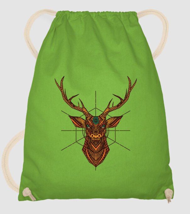 Mandala Cerb model verde de măr pe tricou