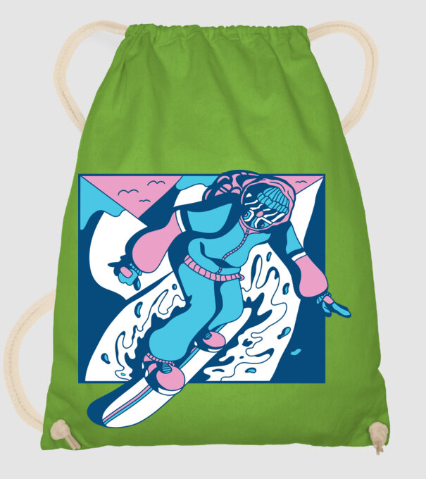 Snowboarder cool model verde de măr pe tricou