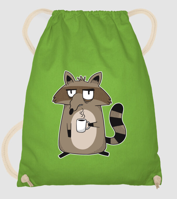 Raton cu cafea model verde de măr pe tricou